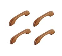 Ryoncng Kids Room Wooden Handles 4Pcs Flat Bridge Log Door Handle Wardrobe Cabinet Drawer Beech Solid Wood Chinese Style Furniture 192Mm Color(Brown,96mm)