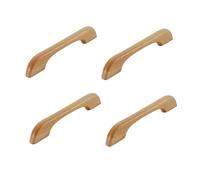 Ryoncng Kids Room Wooden Handles 4Pcs Flat Bridge Log Door Handle Wardrobe Cabinet Drawer Beech Solid Wood Chinese Style Furniture 192Mm Color(Wood Color,128mm)
