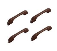 Ryoncng Kids Room Wooden Handles 4Pcs Flat Bridge Log Door Handle Wardrobe Cabinet Drawer Beech Solid Wood Chinese Style Furniture 192Mm Color(Dark Walnut,128mm)
