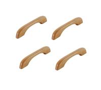 Ryoncng Kids Room Wooden Handles 4Pcs Flat Bridge Log Door Handle Wardrobe Cabinet Drawer Beech Solid Wood Chinese Style Furniture 192Mm Color(Wood Color,96mm)