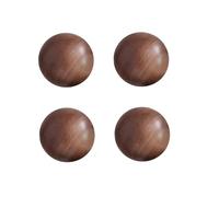 Ryoncng Kids Room Wooden Handles 4Pcs Round Solid Wood Handle Drawer Wardrobe Door Cabinet Single Hole Log 4Cm Black Walnut(Black Walnut,3cm)
