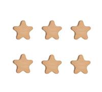 Ryoncng Wooden Cabinet Knobs 6Pcs Star Cloud Children's Handle Door Drawer Furniture Single Hole Little(Star)