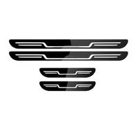 RYOSRKQMK 4Pcs Carbon Car Door Sill Protector Strips for Renault Captur II 2013-2024 2025-2026 Scuff Plate Guards Waterproof Welcome Pedal Decorative Sticker Kick Plates,A