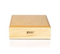 RYOT 7x7 Solid Top Screen Box in Natural | Wide Wooden Box Perfect for Sifter - Monofilament Mesh Screen - Glass Base Tray - Prep Card - Storage Divider