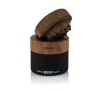 RYOT Wood GR8TR Herb Grinder with Clear or Matte Black Jar Body and Beech or Walnut Top (Walnut Top/Black Jar)