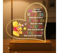 RYOTKIK Inspirational Night Lamp with Pooh Bear Cartoon Design Night Light, Inspirational Gifts for Birthday Christmas Graduation Back to School Gift for Friends Daughter Son Sister