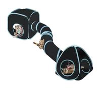 Rypet Cat Tunnels for Indoor Cats with Cube Tent, Interactive Collapsible Cat Tube and Foldable Cubes Playground for Hiding Hunting and Resting, Pet Tube with Bell for Kitten, Rabbit, Puppy, Ferret