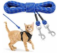 Rypet Reflective Cat Long Leash - 30 FT Escape Proof Walking Leads Yard Long Leash Durable Safe Personalized Extender Leash Traning Play Outdoor for Kitten, Puppy, Rabbit and Small Animals