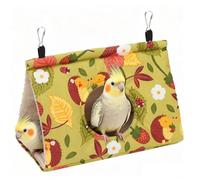 Rypet Winter Warm Bird Nest House - Hanging Hammock Velvet Shed Hut Cage Plush Fluffy Birds Hideaway Sleeping Bed Fuzzy for Parrot Parakeet Cockatiels Budgies Lovebird Medium (Mustard Yellow)