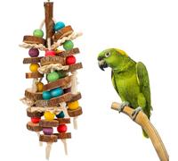 Rypet Wood Bird Chewing Toys for Cage Wall, Wooden Bird Cage Toy for Helping to Trim Beak, Birds Toys Parrot Toy for African Grey Parrots Cockatoos Amazon Parrot and Other Small to Medium Parrots