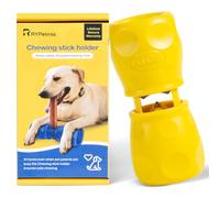 RYpetmia Bully Stick Holder for Dog, Improved Chew Holder Bone Holder Toy, Ultimate Secure Heavy Duty, Safety Device to Prevent Choking, Fits Various Bully Sticks and Dog Sizes (Yellow)