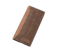 RYQZHHY Ladies Purse Long Purse Frosted Splicing Wallet PU Leather Business Men's Multifunction Large Cash Bag Male(Dark Brown)