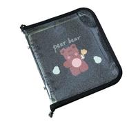 RYQZHHY Notebook With Dividers A6 Square Colored Zipper Binder Photo Card Collection Book Postcard Organizer Diary Notebook(Black)