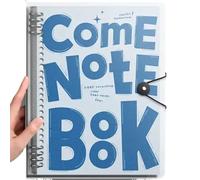 RYQZHHY Notebook With Dividers Detachable B5 Loose-leaf Notebook Thick Horizontal Lines Hand Account Notepad Book Waterproof Creative(Light blue)