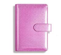 RYQZHHY Notebook With Dividers Glitter Creative Handbook Glittering Notepad Shell Laser Pattern Notebook Loose-leaf Case A5 PU Leather(Pink)