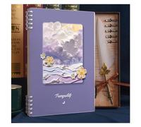 RYQZHHY Notebook With Dividers Loose-leaf Book Detachable Notebook Volume Paper Stationery Office Supplies(D,A4)