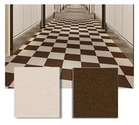 RYQZHHY Self Adhesive Carpet Self Adhesive Carpet Floor Tiles Sticker Square Rugs Peel And Stick Mat DIY Flooring For Kitchen Dining Room Bedroom(Khaki and Brown,20PCS)