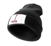RYRFBFF Knitted hat Faith Over Fear Cross with American Flag Golf Military Cap Man Wild Ball Hat Gentleman Hat Women's Golf Wear Men's Ear Protection Gift