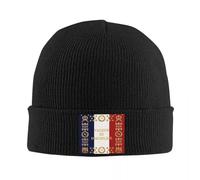 RYRFBFF Solid Color Knitted hat Napoleonic French Regimental Flag Women's Men's Beanie Autumn Winter Hat Acrylic Valeur et Discipline Crochet Cap
