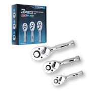 Ryrura 1/4" 3/8" 1/2" Stubby Drive Ratchet Set,Mini Ratchet Wrench Set,Small Socket Wrench,72-Tooth Quick Release,Reversible Durable Chrome Alloy Made, Fashionable Thread Design, Fully Polished