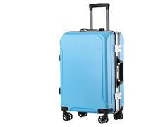 RYRYR Cabin Suit Cases with Wheels,PC Hard Shell Carry On Hand Suitcase,Travel Large Expandable Hand Luggage Lightweight with TSA Lock(Blue,26 Inch)