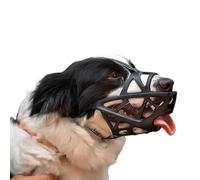 RYRYR Dog Mask, Muzzle,Breathable Mesh Training For Small,To Prevent Biting,Adjustable,Front Opening Design,Allows Panting(Black,S)