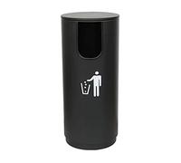 RYRYR Outdoor Bin,Lndoor Trash Can,Recycling Dustbin,Rubbish Standing Waste Container,Cylindrical Metal Garbage with Lid,U-shaped Opening,Modern Home Commercial public for parks(Black,35 * 80cm)