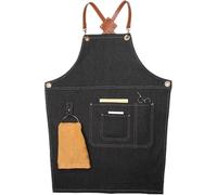 RYRYR Work Apron,Woodworking Carpenters Workman Tool aprons,1pcs Leather Cross Strap Western Restaurant Tea Shop Kitchen Baking Clothes for Men Women(Noir)
