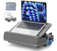Rysker Laptop Cushion with 3 Adjustable Angles, Laptop Table for Couch with Wrist Rest, Laptop Stand with Cushion & Phone Holder Fits up to 16 Inch Laptop, as a Portable Laptop Stand & Laptop Bag