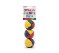 Rysons Circus Juggling Balls Set of 3 - Multi-Coloured Easy Grip Toss Toys in Vibrant Panels - Beginner Juggling Equipment for Hand-Eye Coordination, Kids, Adults & Party Favours