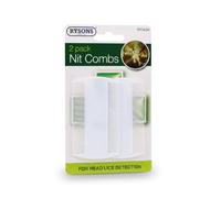 Rysons Nit Comb Pack of 2 - Fine Toothed Plastic Lice Combs in White - Head Care Tool for Effective Nit Removal, Detection & Family Hair Hygiene