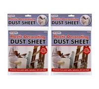 Rysons Plastic Decorating Painting Dust Sheet Size 3x4m Floor Furniture Protective Cover 1pk x 2 with Welari Thank You Card (2pack)