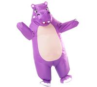 Rysotowy Inflatable Hippo Costume for Adult Blow up Hippopotamus Costume Funny Halloween Party Costume Cosplay Dressed up (Purple)