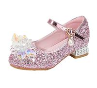 rystal ow Heels Glitter Princess Sandals for Girls, Kids hinestone Ankle Strap Sequins Mary Jane Dress Shoes, Shiny iamond Sparkly Sequins School Performance Footwear (Pink, 11 Little Child)