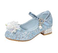 rystal ow Heels Glitter Princess Sandals for Girls, Kids hinestone Ankle Strap Sequins Mary Jane Dress Shoes, Shiny iamond Sparkly Sequins School Performance Footwear (Blue, 12 Little Child)