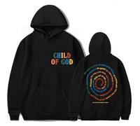 RYSXJLX Forrest Frank Child Of God Multicolor Logo Hoodie Unisex Retro Fashion Classic Long Sleeve Sweatshirt (XS,black)