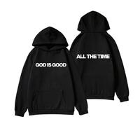 RYSXJLX Forrest Frank Merch God Is Good Logo Hoodie Unisex Retro Fashion Classic Long Sleeve Sweatshirt (S,black)