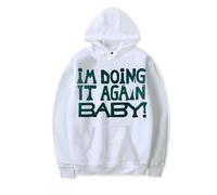 RYSXJLX Girl In Red I'M DOING IT AGAIN BAB! Hoodie Unisex Rapper Tour Merch Retro Classic Long Sleeve Sweatshirt (XS,white)