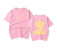 RYSXJLX Gracie Abrams Merch I Love You I'm Sorry Logo T-Shirt Women Men Fashion Casual Short Sleeve Tee (S,Pink)