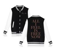 RYSXJLX Gracie Abrams The Secret of Us Free Now Baseball Jacket Women Men Long Sleeve Jacket Streetwear (black,XS)