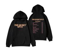 RYSXJLX Gracie Abrams The Secret of Us Hoodie Unisex Album Merch Retro Fashion Classic Long Sleeve Sweatshirt (L,black)