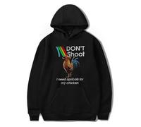 RYSXJLX Hot Game ARC Raiders Merch Dont shoot Funny Print Hoodie - Unisex Long Sleeve Pullover Sweatshirt, Casual Streetwear Top Game Fan Gift (XL,black)