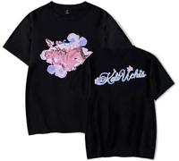 RYSXJLX Kali Uchis Orquideas T-Shirt Women Men Casual Crewneck Retro Short Sleeve Tour Merch (L,Black)