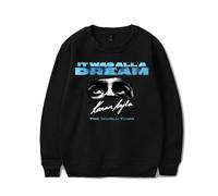 RYSXJLX Karan Aujla It Was All A Dream World Tour 2024 Crewneck Top Women Men Retro Classic Long Sleeve Sweatshirt (S,black)