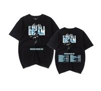 RYSXJLX Karan Aujla Merch It was All A Dream World TOU T-Shirt 2025 Women Men Fashion Print Short Sleeve Tee (M,Black)