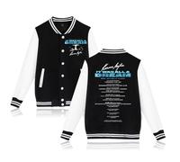 RYSXJLX Karan Aujla Merch It Was All A Dream World Tour 2024 Baseball Jacket Women Men Long Sleeve Jacket Streetwear (black,L)