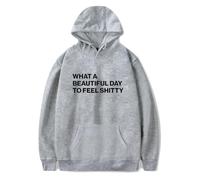 RYSXJLX Lauren Spencer Smith What A Beautiful Day Hoodie Unisex Retro Fashion Classic Print Long Sleeve Sweatshirt (L,grey)