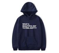 RYSXJLX Lauren Spencer Smith What A Beautiful Day Hoodie Unisex Retro Fashion Classic Print Long Sleeve Sweatshirt (XL,navy)