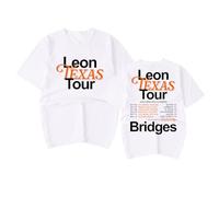 RYSXJLX Leon Bridges Leon Texas Tour T-Shirt 2024 Women Men Fashion Casual Short Sleeve Tee (L,White)