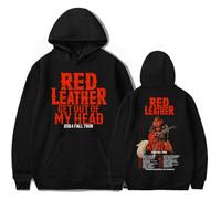 RYSXJLX Red Leather Get Out Of My Head Tour Hoodie Unisex Retro Fashion Classic Long Sleeve Sweatshirt (L,black)